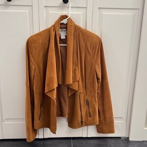 Worth Tan Suede Waterfall Blazer